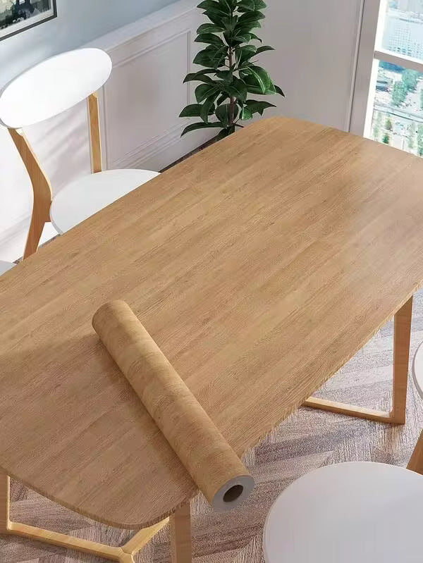 Waterproof, Oil-Resistant, Self-Adhesive Wood Grain Wallpaper - Stain-Resistant, High-Temperature Resistant, Easy To Apply, Suitable For Modern Kitchen, Bathroom, Furniture Renovation, Bedroom, Living Room Or Dormitory Decoration