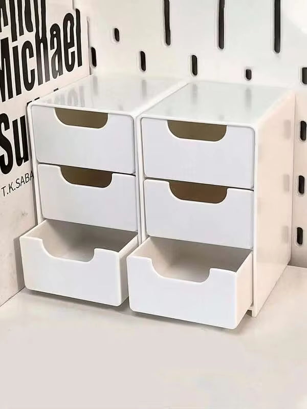 Mini Chic 3-Tier Drawer Organizer For Desk Perfect For Office Supplies, Jewelry Cosmetics Storage Desk Organizer